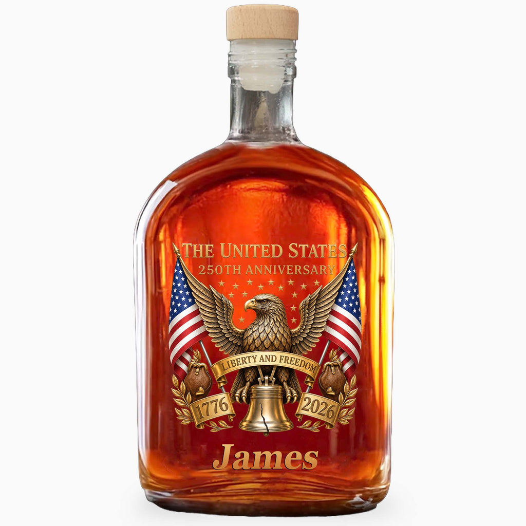 Personalized Whiskey Bottle Custom Name Gift for Dad 4th of July Whiskey Bottle GradoCreations