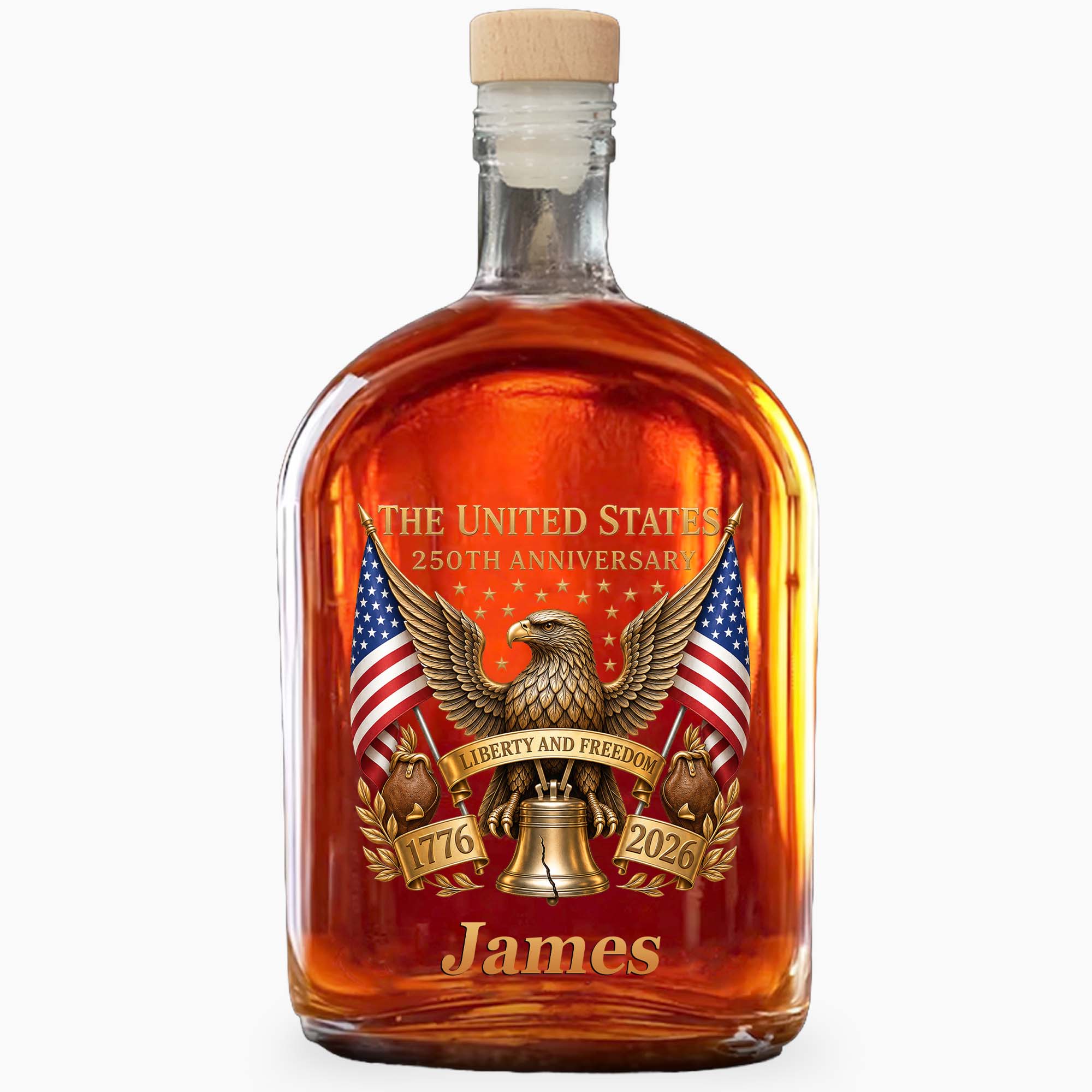 Personalized Whiskey Bottle Custom Name Gift for Dad 4th of July Whiskey Bottle GradoCreations