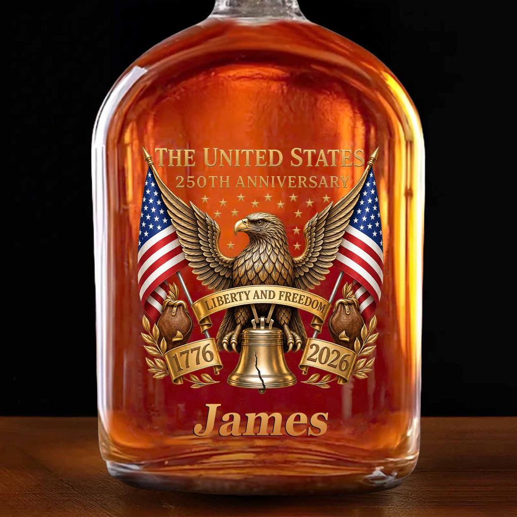 Personalized Whiskey Bottle Custom Name Gift for Dad 4th of July Whiskey Bottle GradoCreations