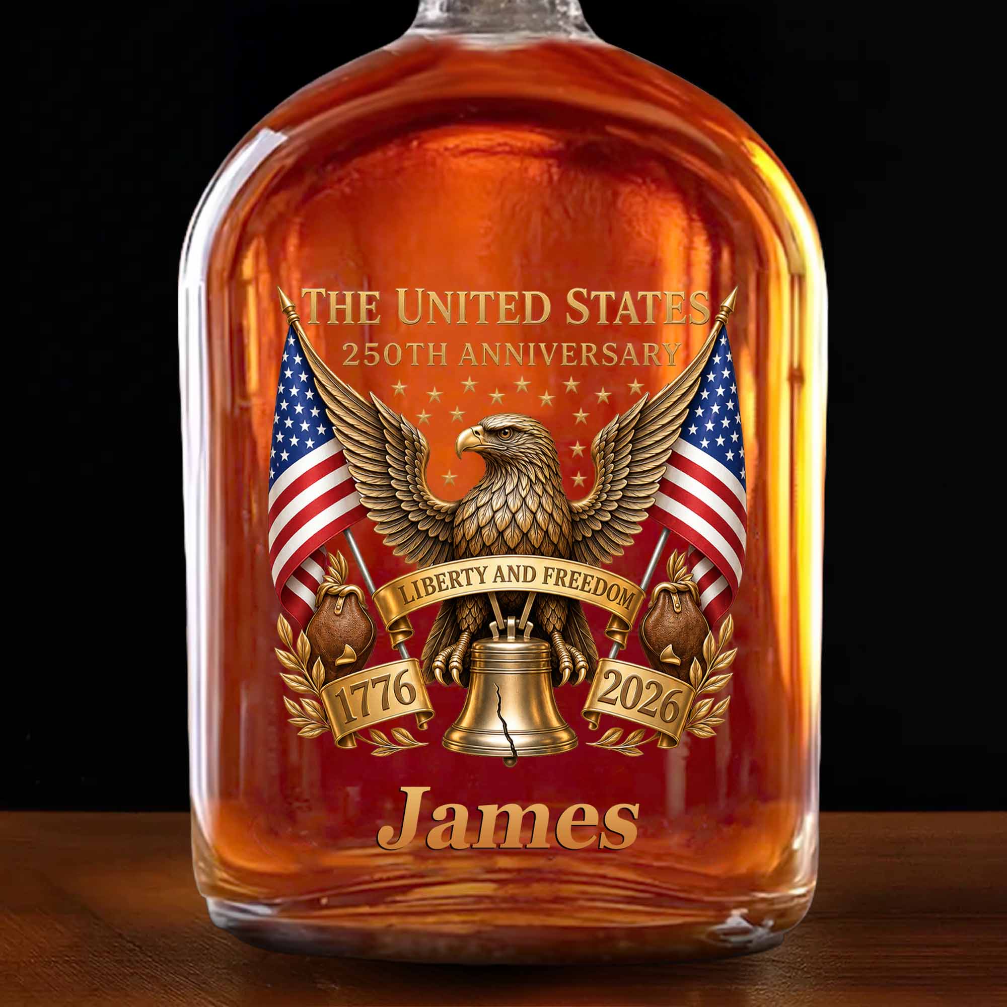 Personalized Whiskey Bottle Custom Name Gift for Dad 4th of July Whiskey Bottle GradoCreations