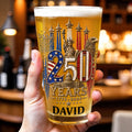 Personalized Beer Glass Custom Name Independence Day Gift Beer Glasses GradoCreations