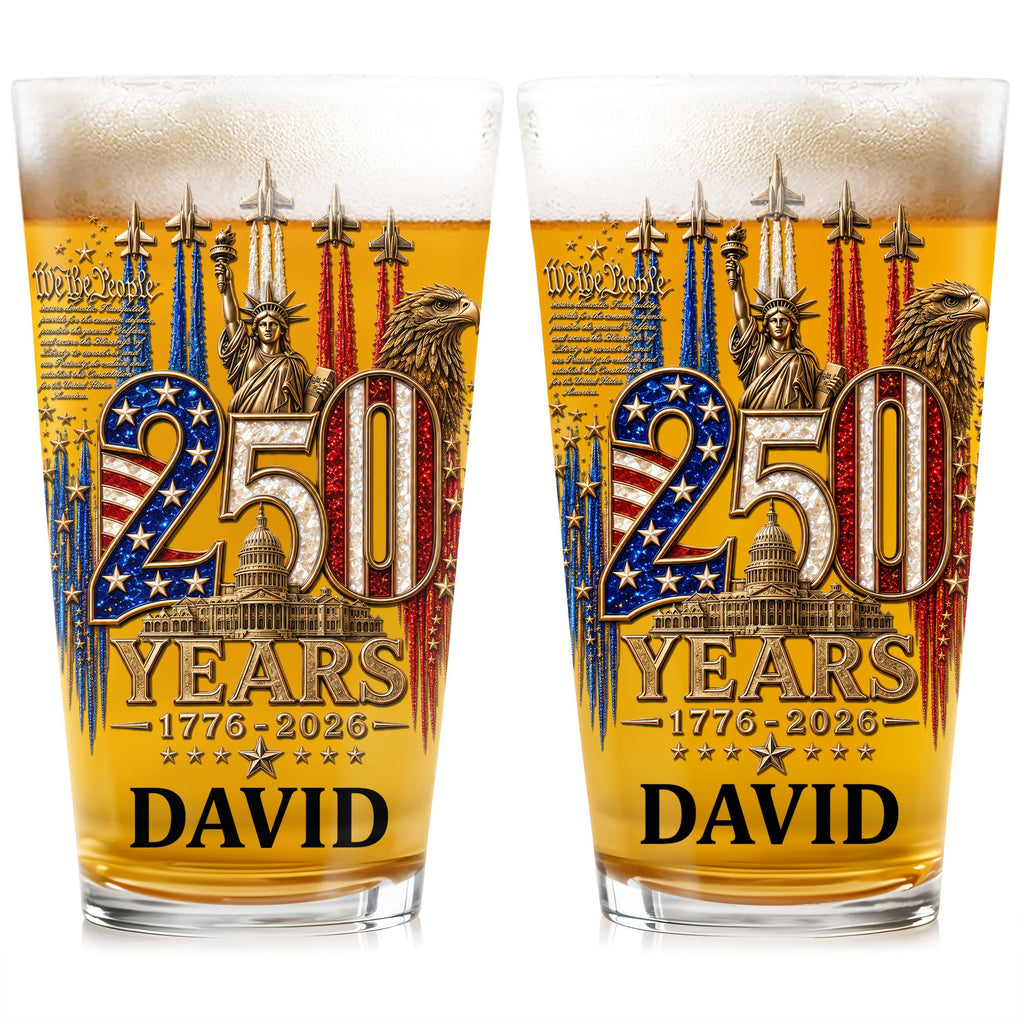 Personalized Beer Glass Custom Name Independence Day Gift Beer Glasses GradoCreations