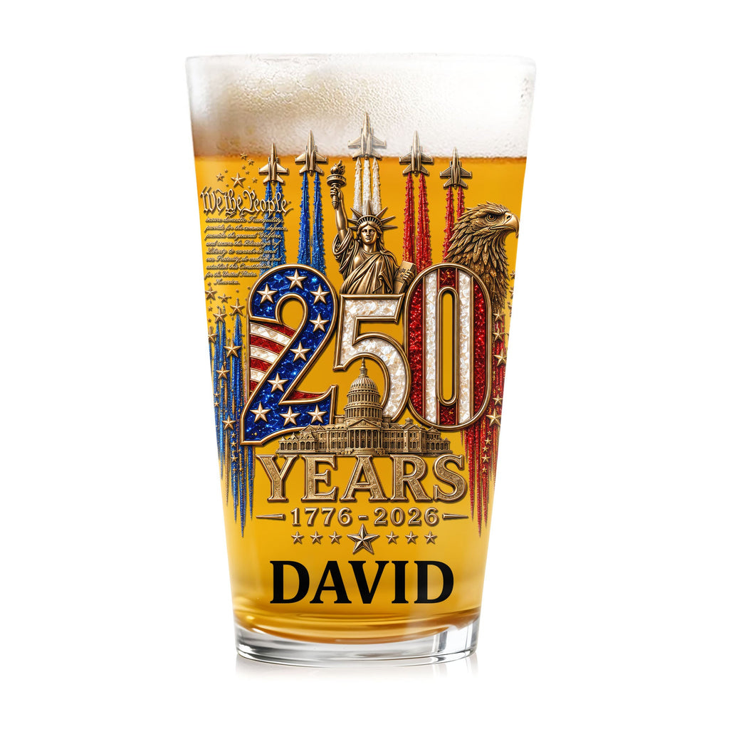 Personalized Beer Glass Custom Name Independence Day Gift Beer Glasses GradoCreations