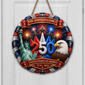 Personalized USA Statue of Liberty Wood Sign Custom Family Gift Wood Sign GradoCreations