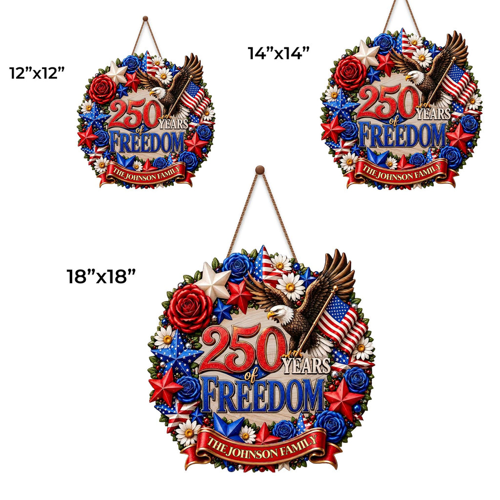 Personalized Patriotic Family Wood Sign Custom Name Gift for Dad Wood Sign GradoCreations