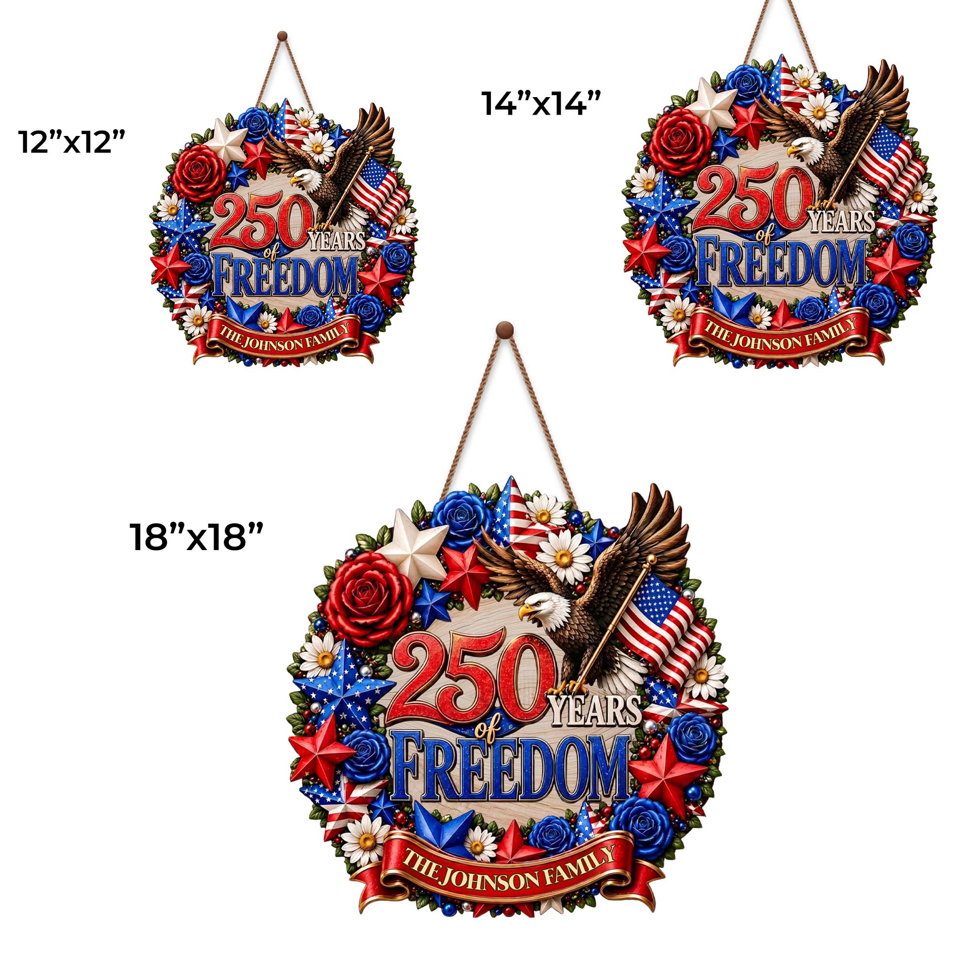 Personalized Patriotic Family Wood Sign Custom Name Gift for Dad Wood Sign GradoCreations