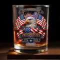 Personalized Custom Whiskey Glass Gift for Dad, USA Flag Design, 8oz or 11oz Whiskey Glass GradoCreations