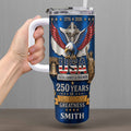 Personalized 40oz Tumbler USA Flag Eagle Custom Name Gift for Dad 40oz Tumbler GradoCreations