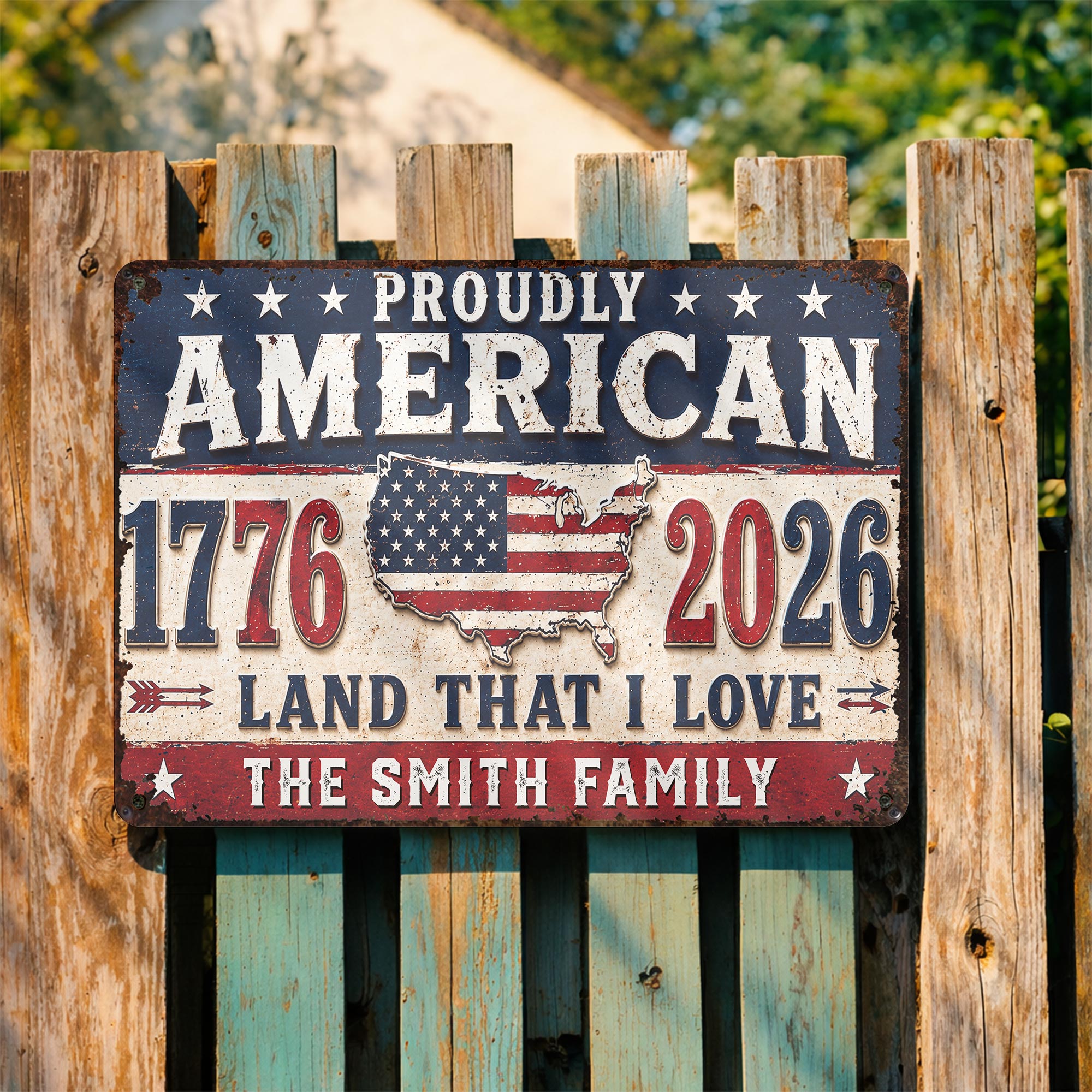 Personalized USA Map Metal Sign Custom Name Gift for Dad Metal Sign GradoCreations