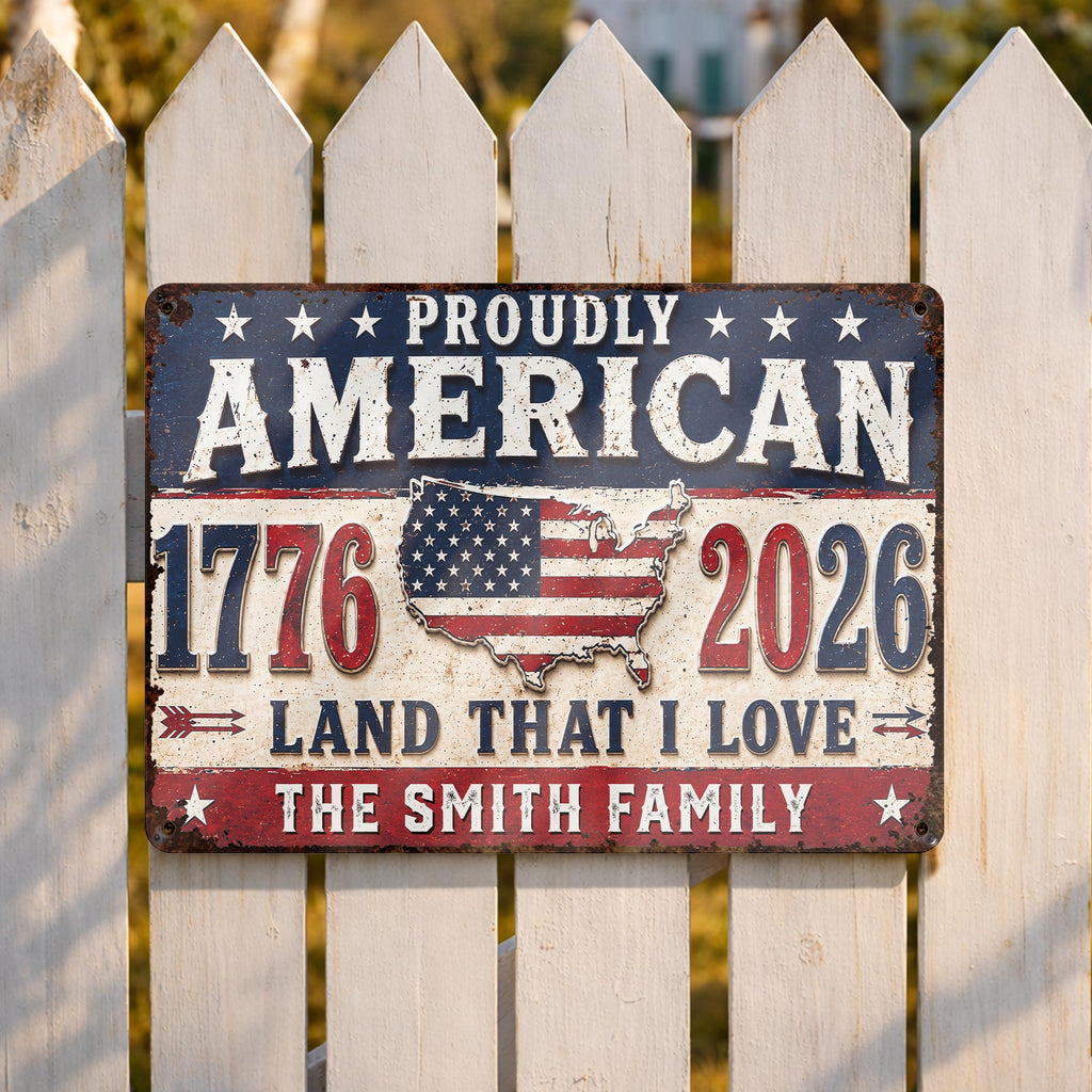 Personalized USA Map Metal Sign Custom Name Gift for Dad Metal Sign GradoCreations