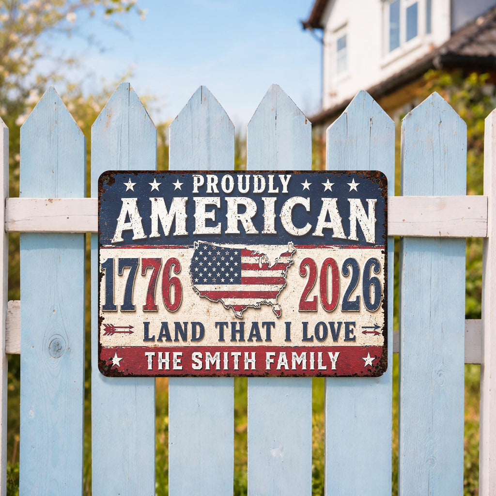 Personalized USA Map Metal Sign Custom Name Gift for Dad Metal Sign GradoCreations