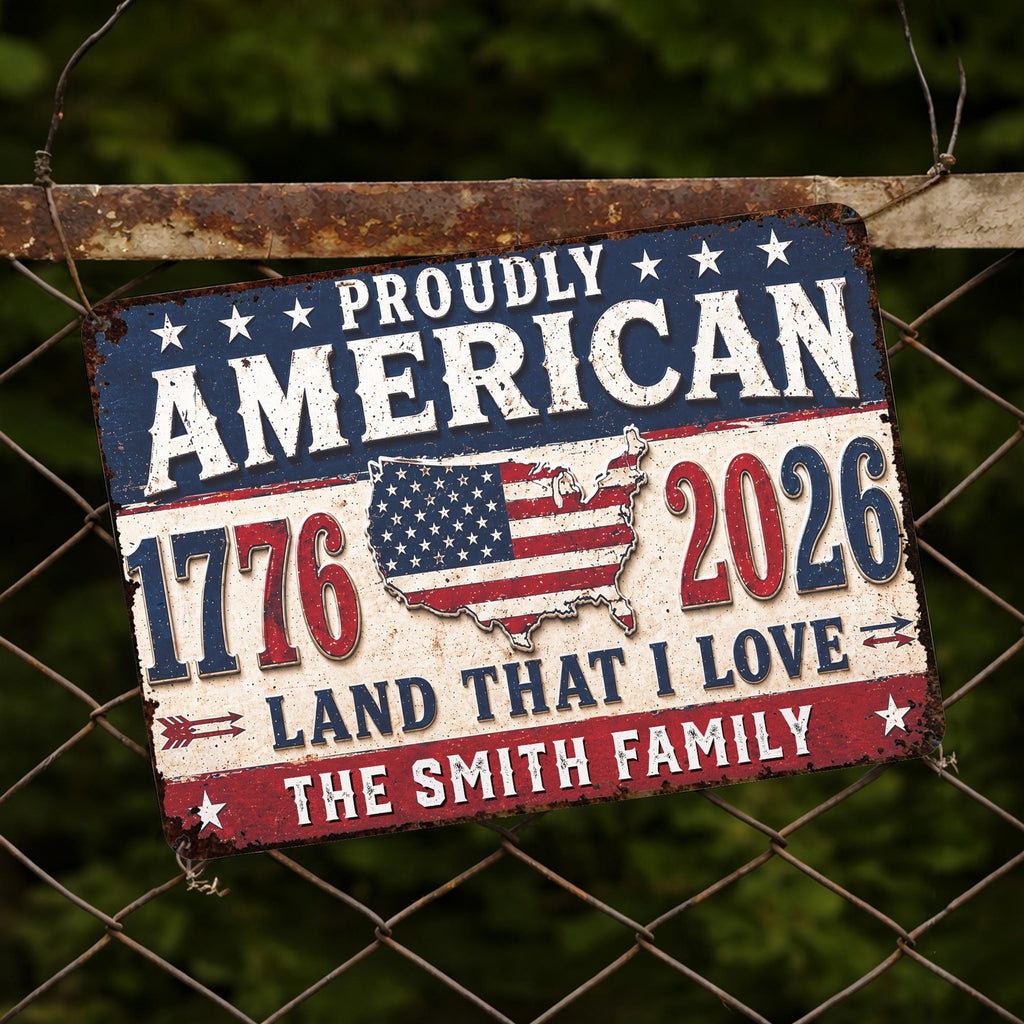 Personalized USA Map Metal Sign Custom Name Gift for Dad Metal Sign GradoCreations