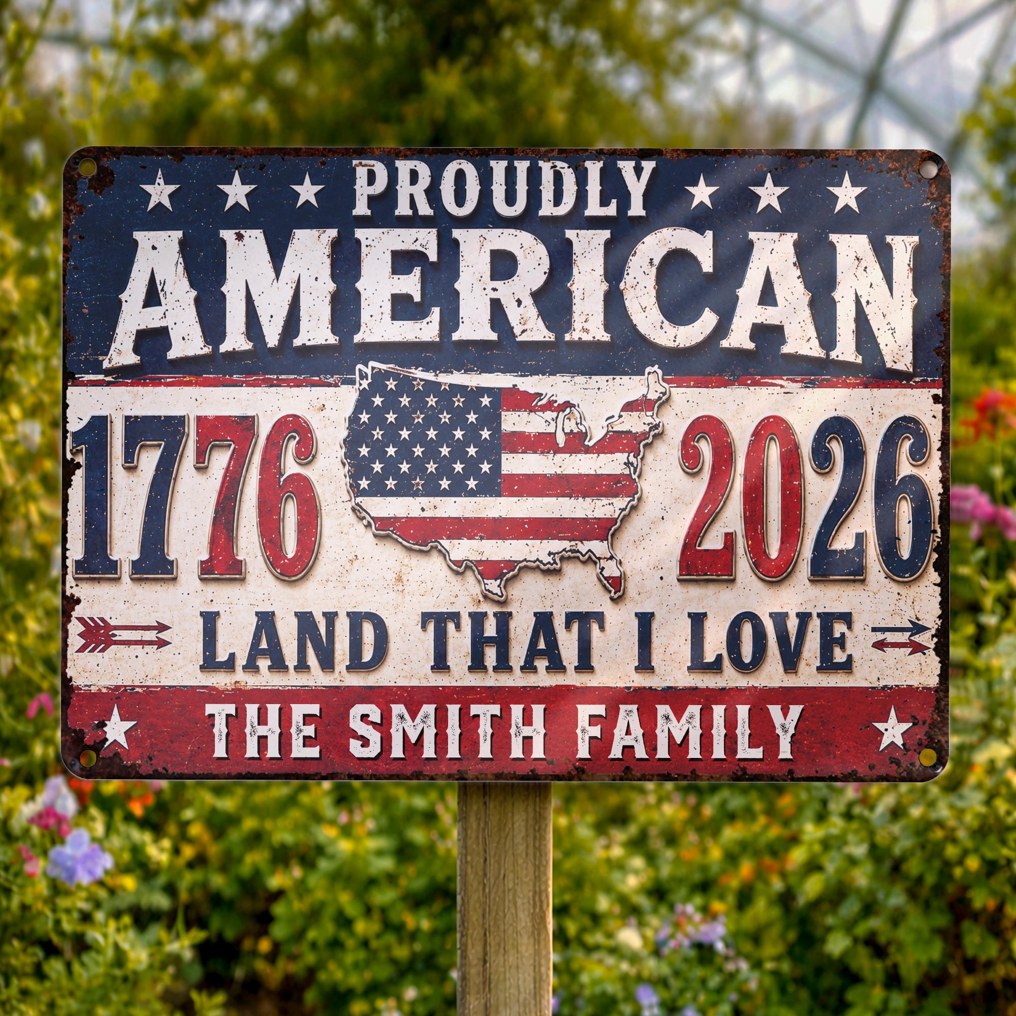 Personalized USA Map Metal Sign Custom Name Gift for Dad Metal Sign GradoCreations