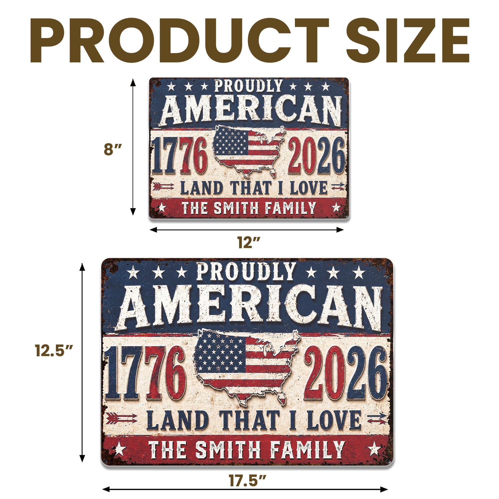 Personalized USA Map Metal Sign Custom Name Gift for Dad Metal Sign GradoCreations