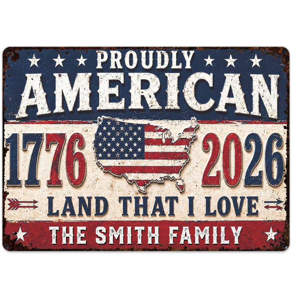Personalized USA Map Metal Sign Custom Name Gift for Dad Metal Sign GradoCreations
