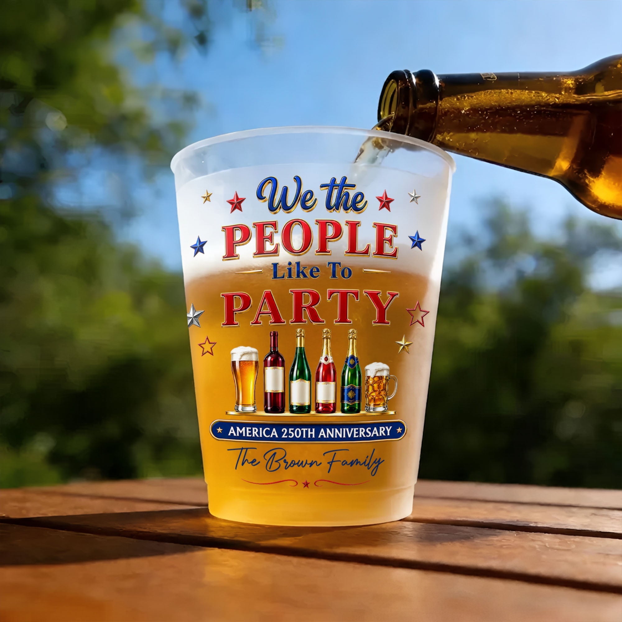 Personalized Frosted Cups Custom Name Party Gift for 4th of July Frosted Cups GradoCreations