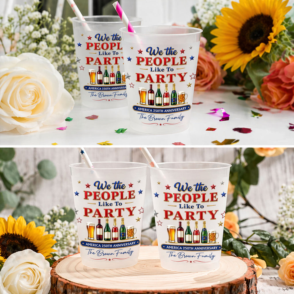 Personalized Frosted Cups Custom Name Party Gift for 4th of July Frosted Cups GradoCreations
