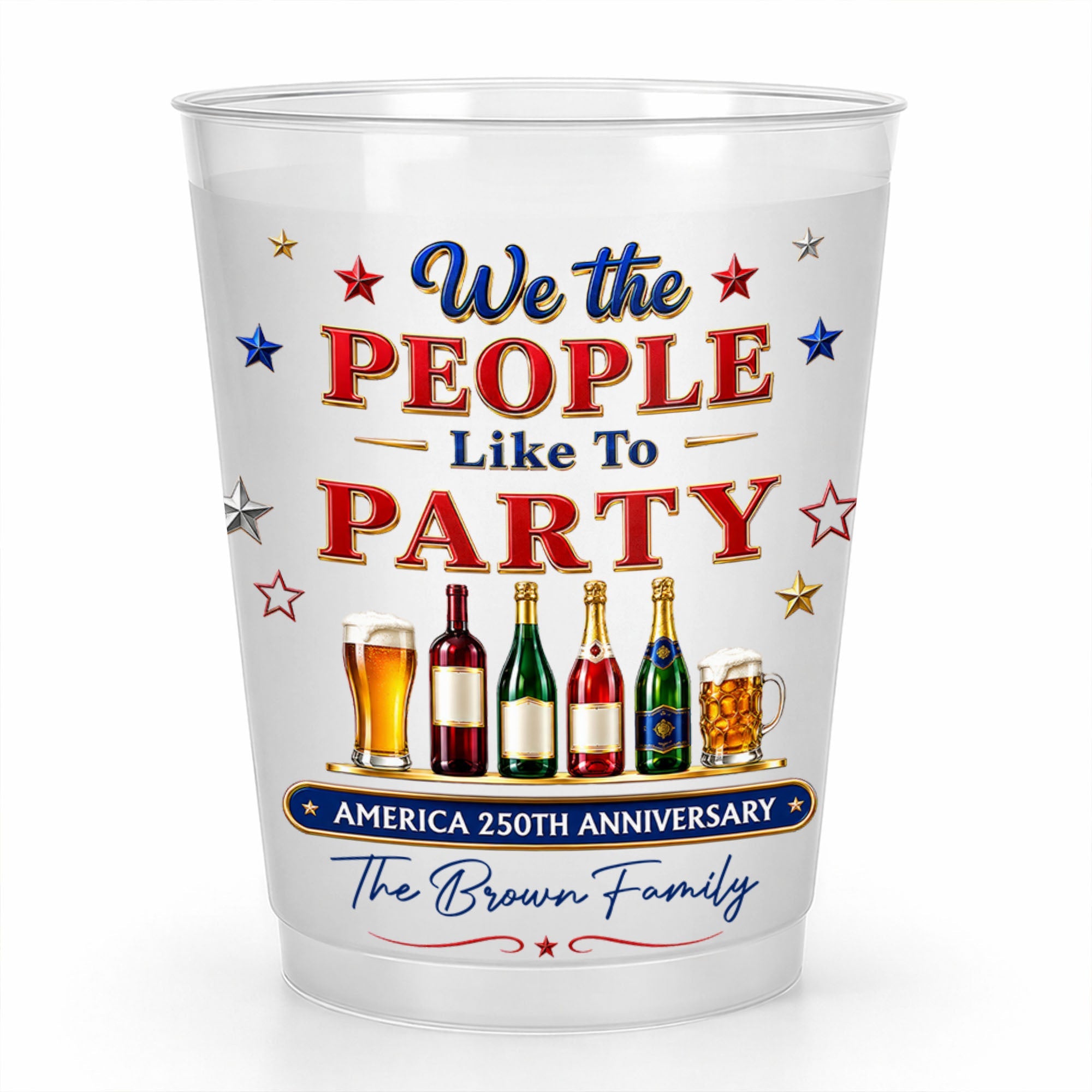 Personalized Frosted Cups Custom Name Party Gift for 4th of July Frosted Cups GradoCreations