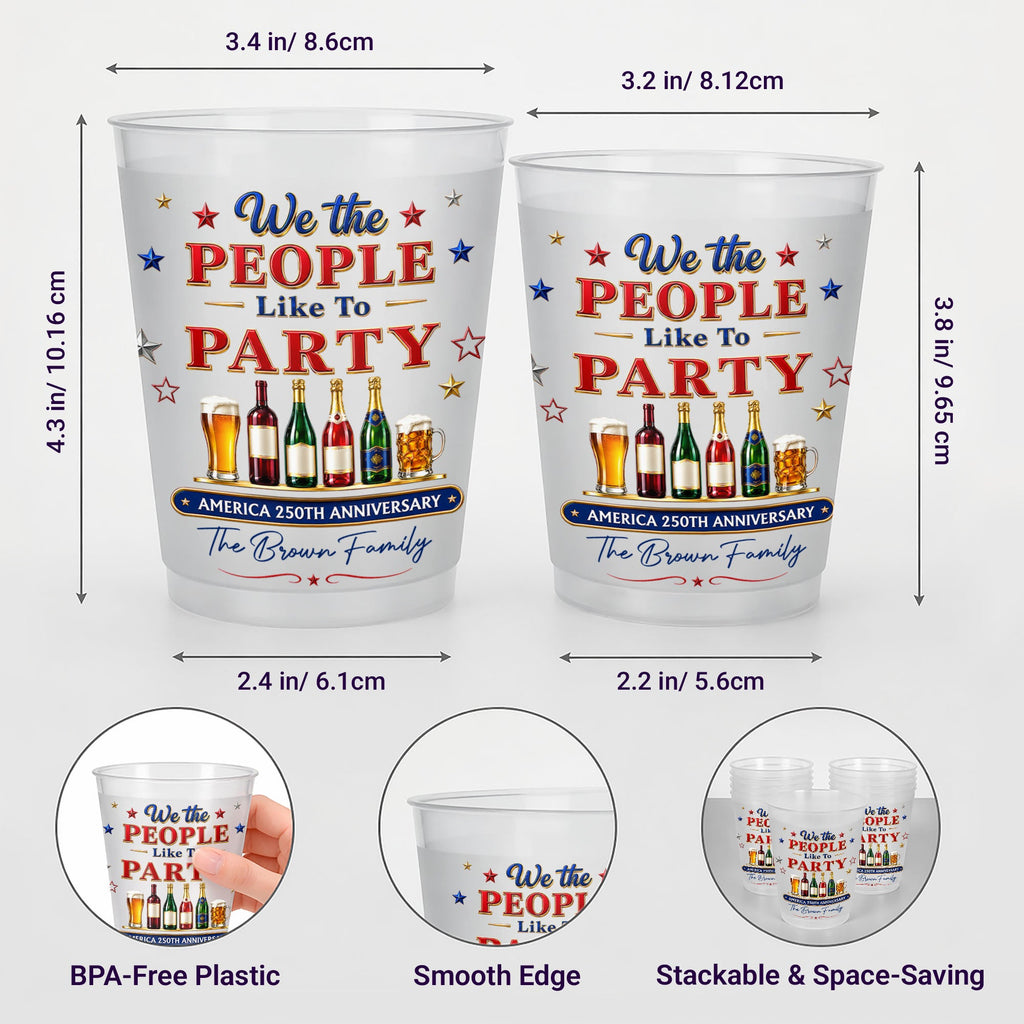 Personalized Frosted Cups Custom Name Party Gift for 4th of July Frosted Cups GradoCreations