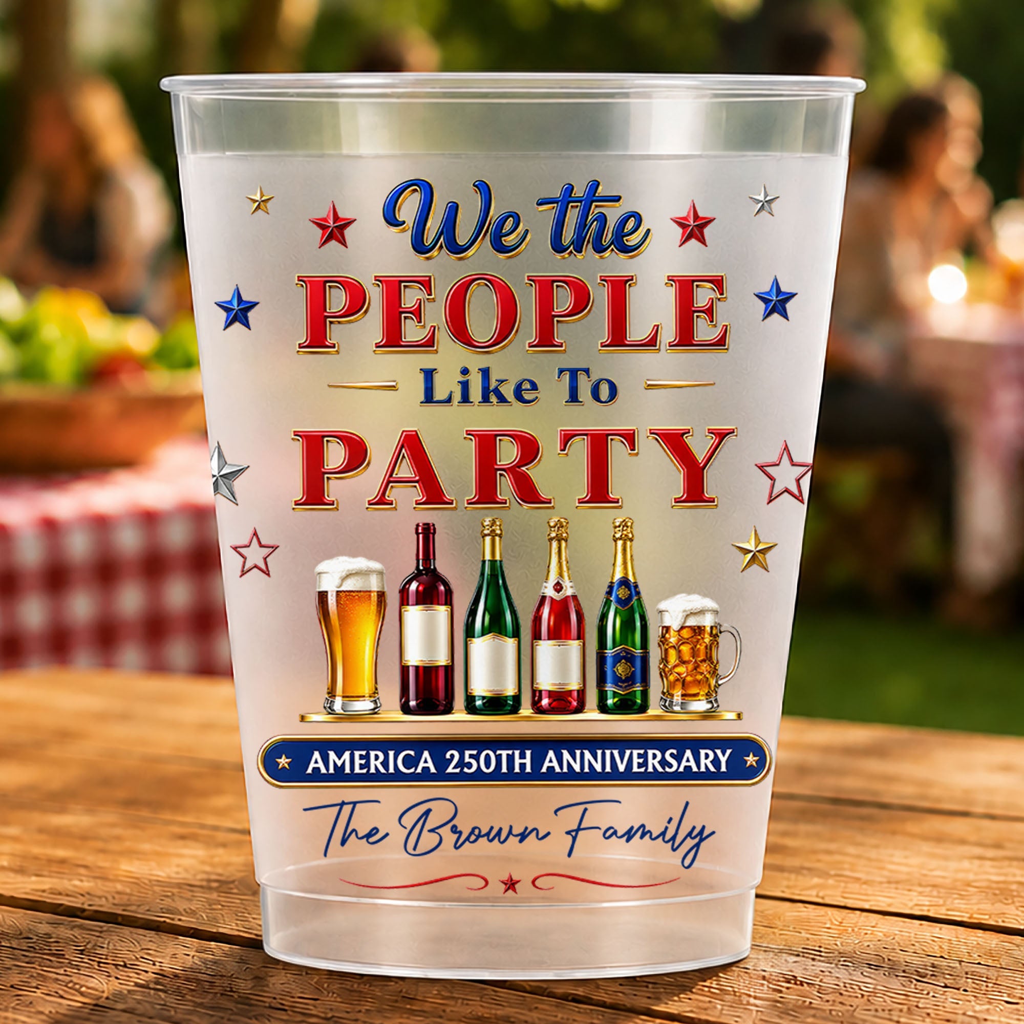 Personalized Frosted Cups Custom Name Party Gift for 4th of July Frosted Cups GradoCreations