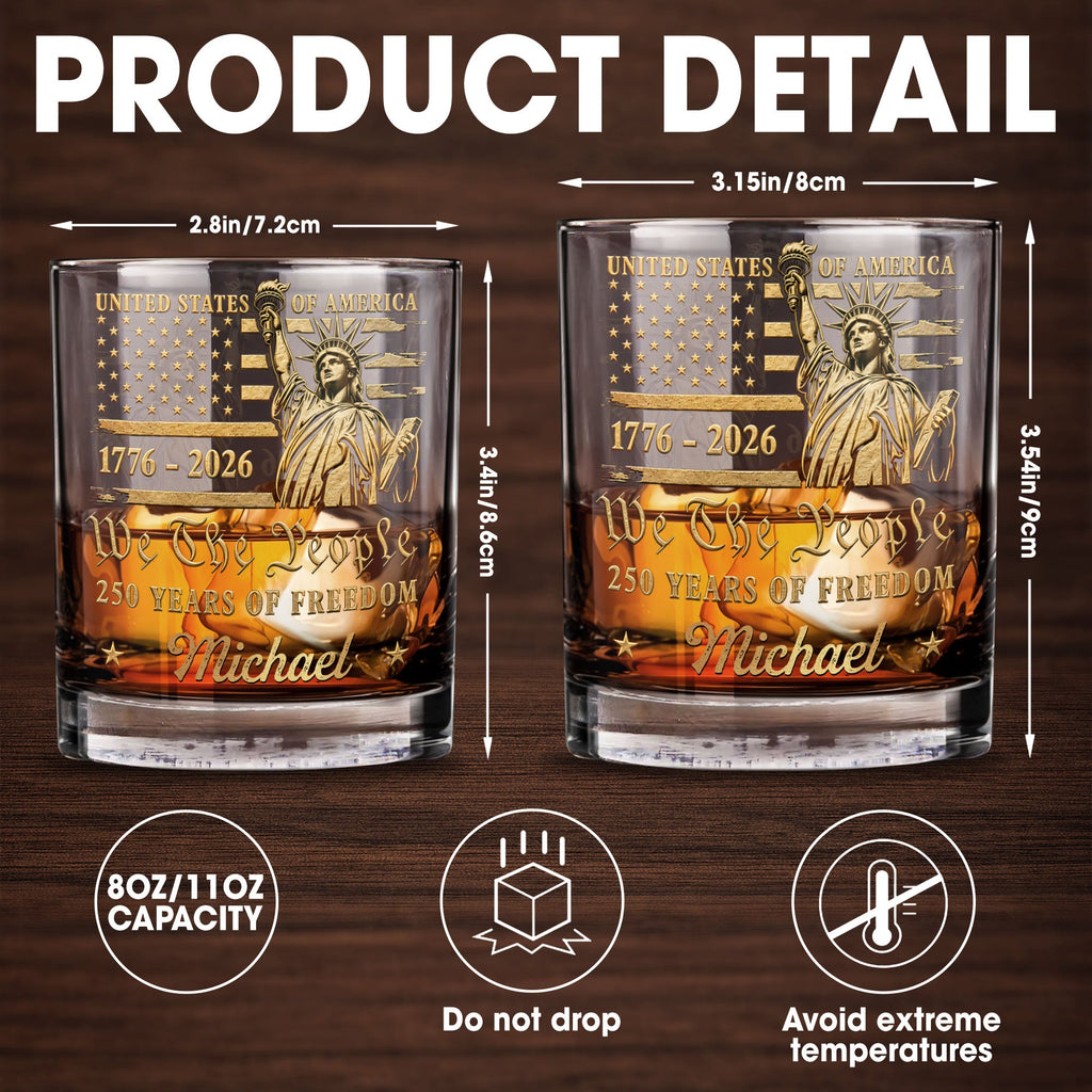 Personalized Custom Whiskey Glass American Flag Gift for Dad Whiskey Glass GradoCreations