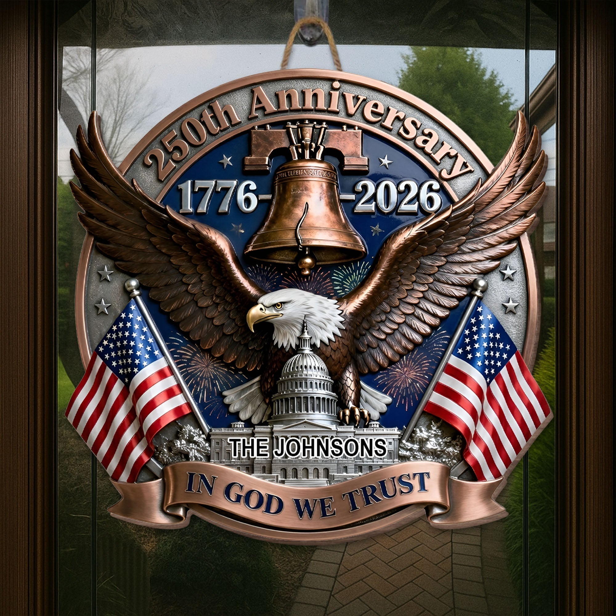 Personalized Eagle Liberty Bell Wood Sign Custom Decor Gift Wood Sign GradoCreations