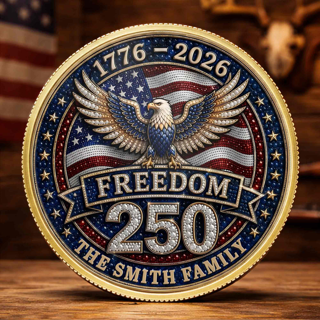 Personalized American Flag Commemorative Coin Gift for Dad Commemorative Coin GradoCreations