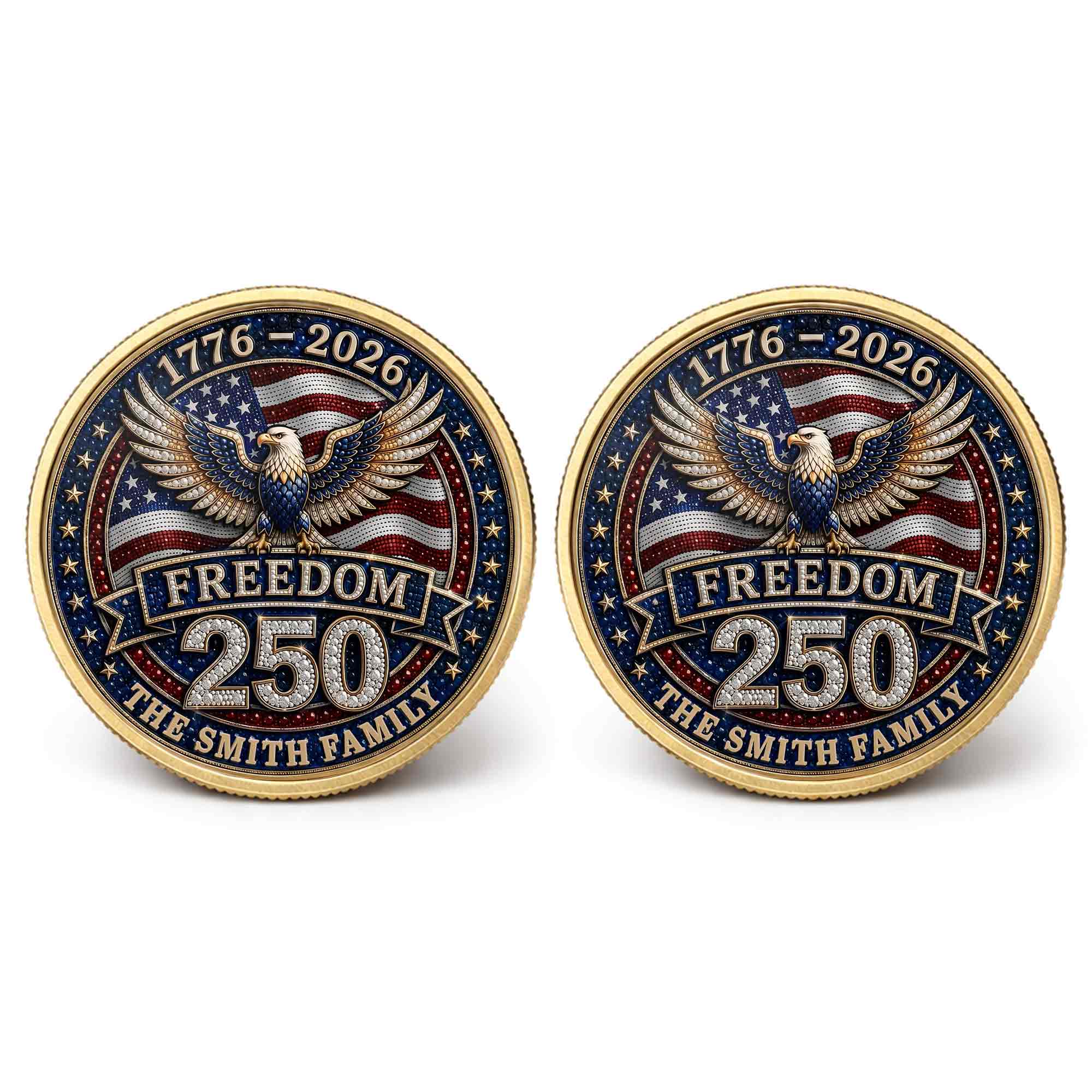 Personalized American Flag Commemorative Coin Gift for Dad Commemorative Coin GradoCreations