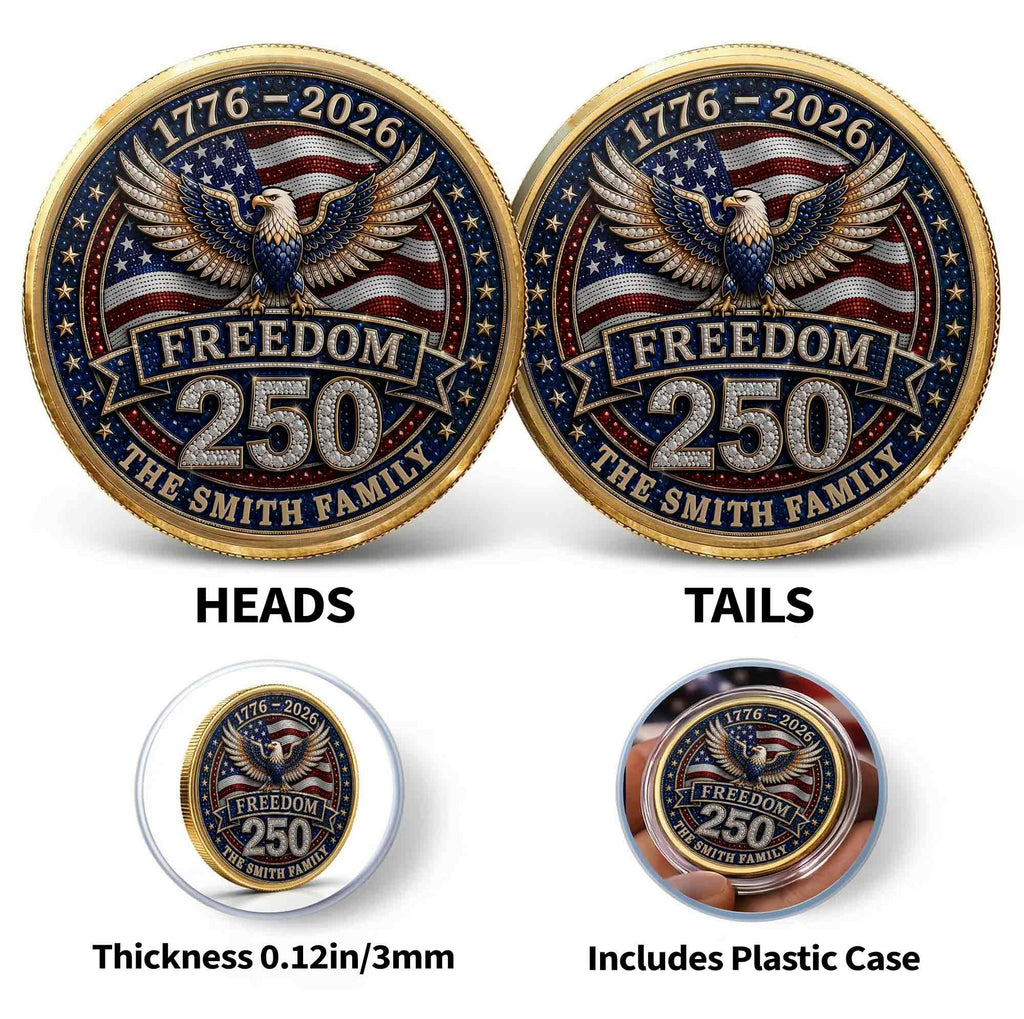 Personalized American Flag Commemorative Coin Gift for Dad Commemorative Coin GradoCreations