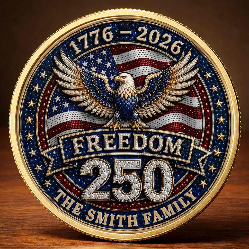 Personalized American Flag Commemorative Coin Gift for Dad Commemorative Coin GradoCreations