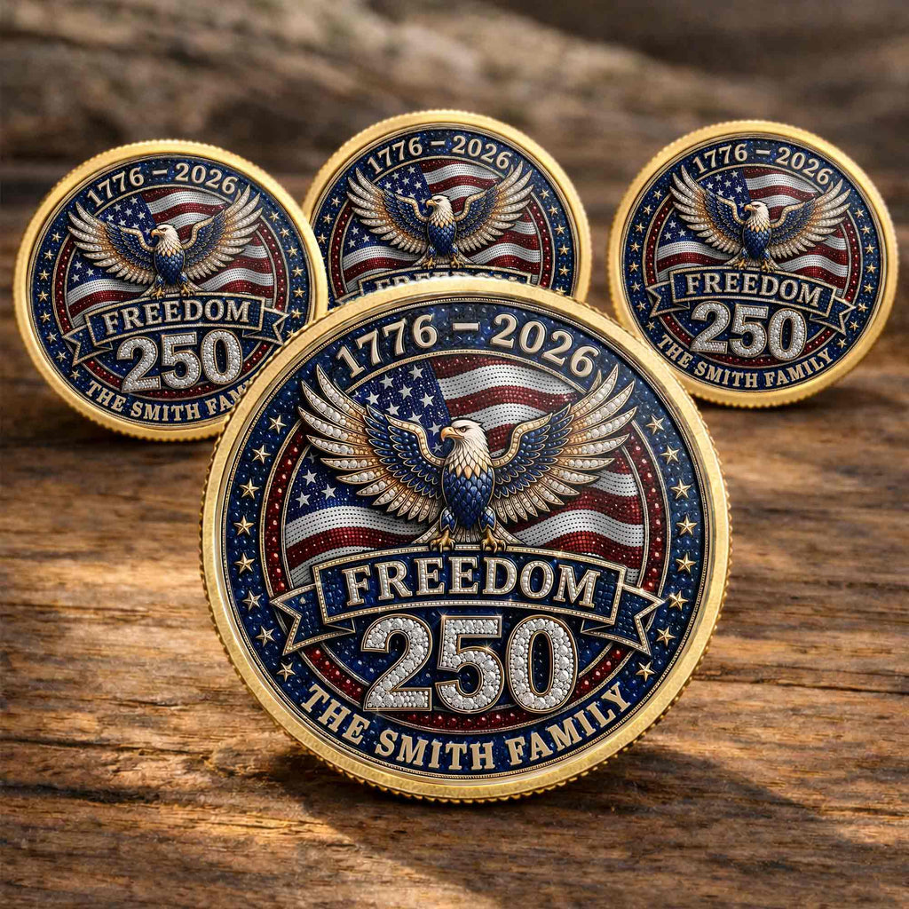 Personalized American Flag Commemorative Coin Gift for Dad Commemorative Coin GradoCreations