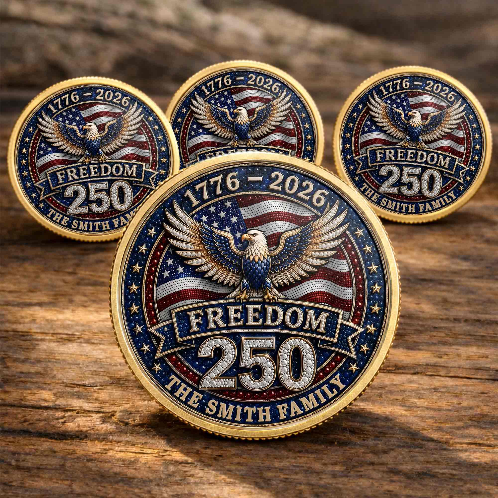 Personalized American Flag Commemorative Coin Gift for Dad Commemorative Coin GradoCreations