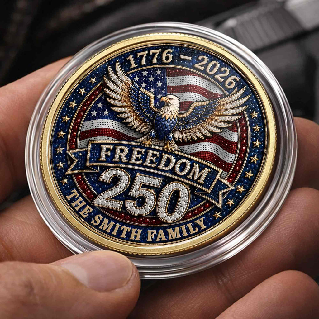 Personalized American Flag Commemorative Coin Gift for Dad Commemorative Coin GradoCreations