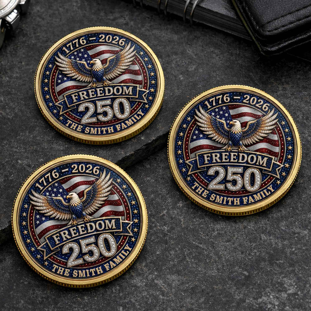 Personalized American Flag Commemorative Coin Gift for Dad Commemorative Coin GradoCreations