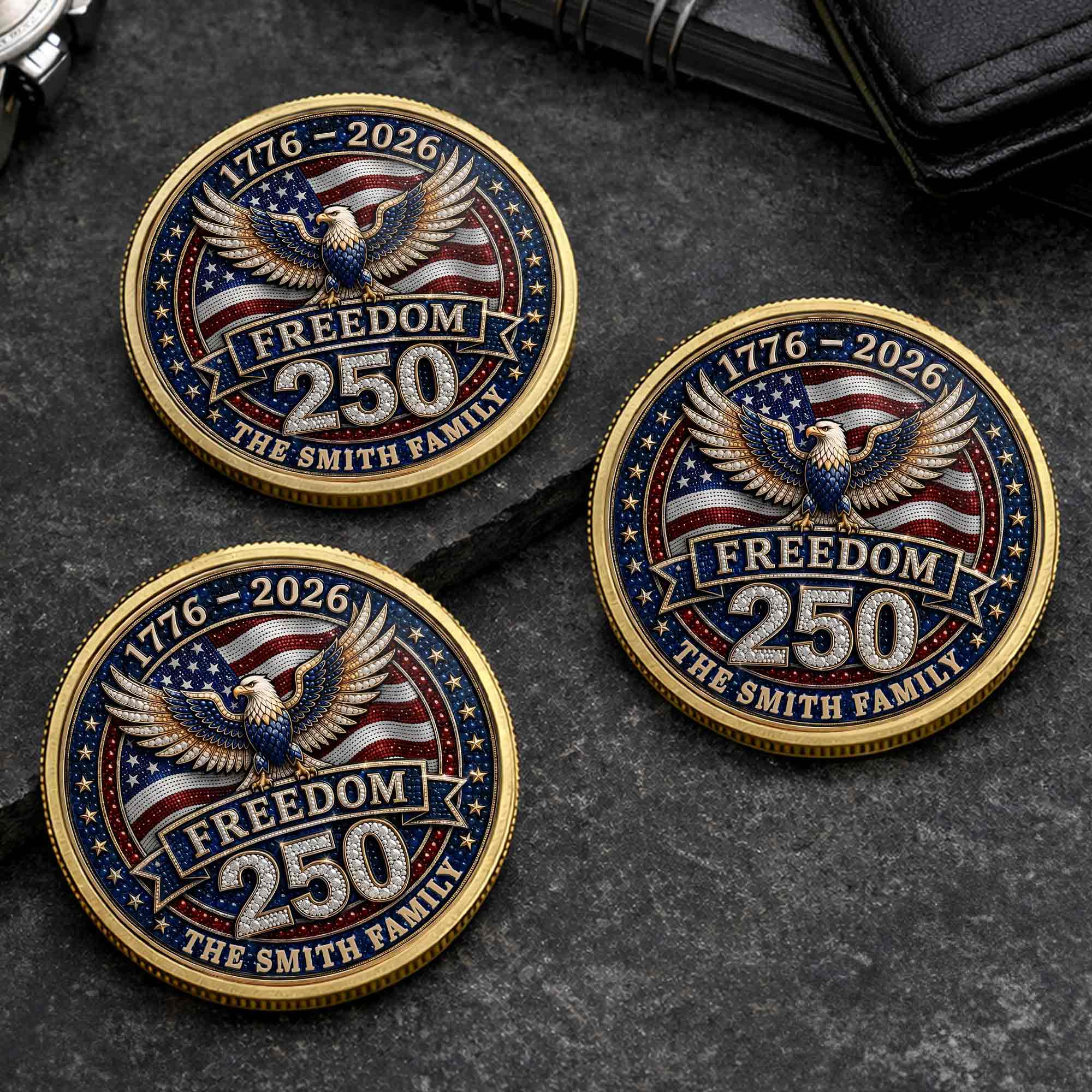 Personalized American Flag Commemorative Coin Gift for Dad Commemorative Coin GradoCreations