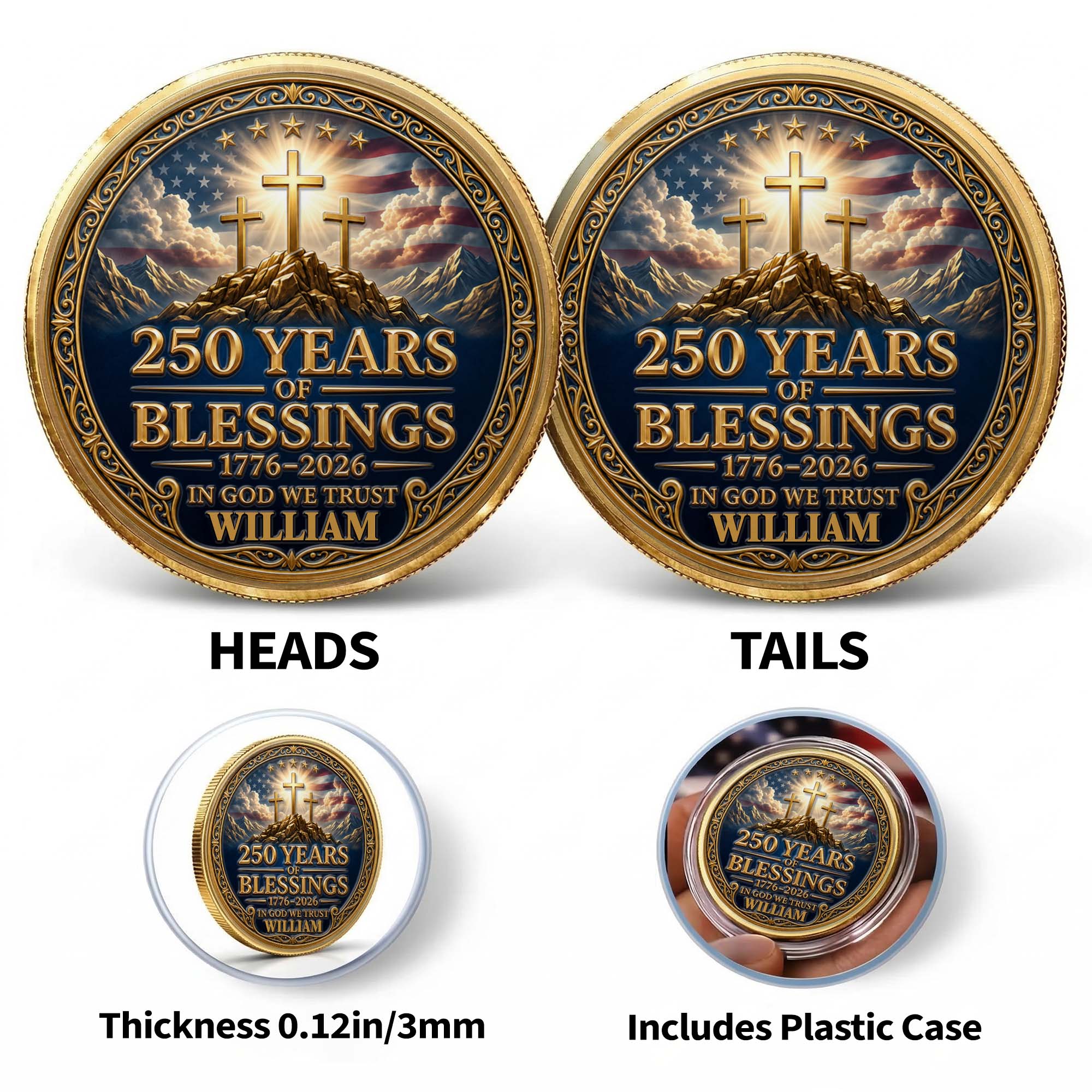 Personalized Commemorative Coin Custom Name Gift for Dad Commemorative Coin GradoCreations