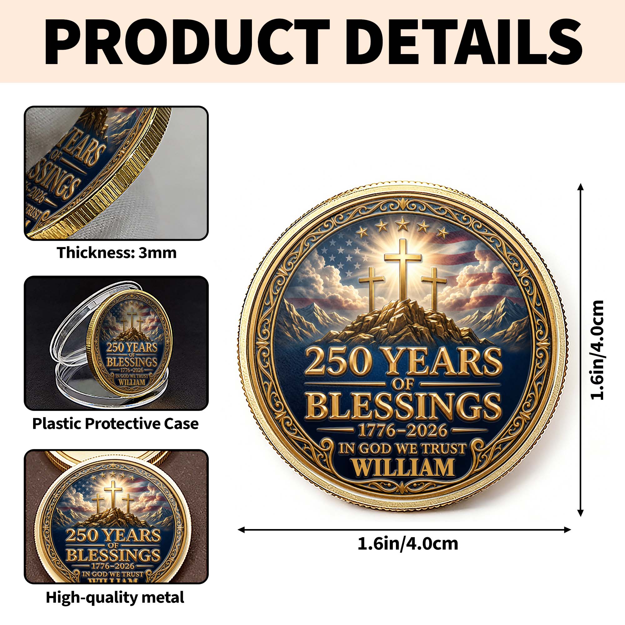 Personalized Commemorative Coin Custom Name Gift for Dad Commemorative Coin GradoCreations