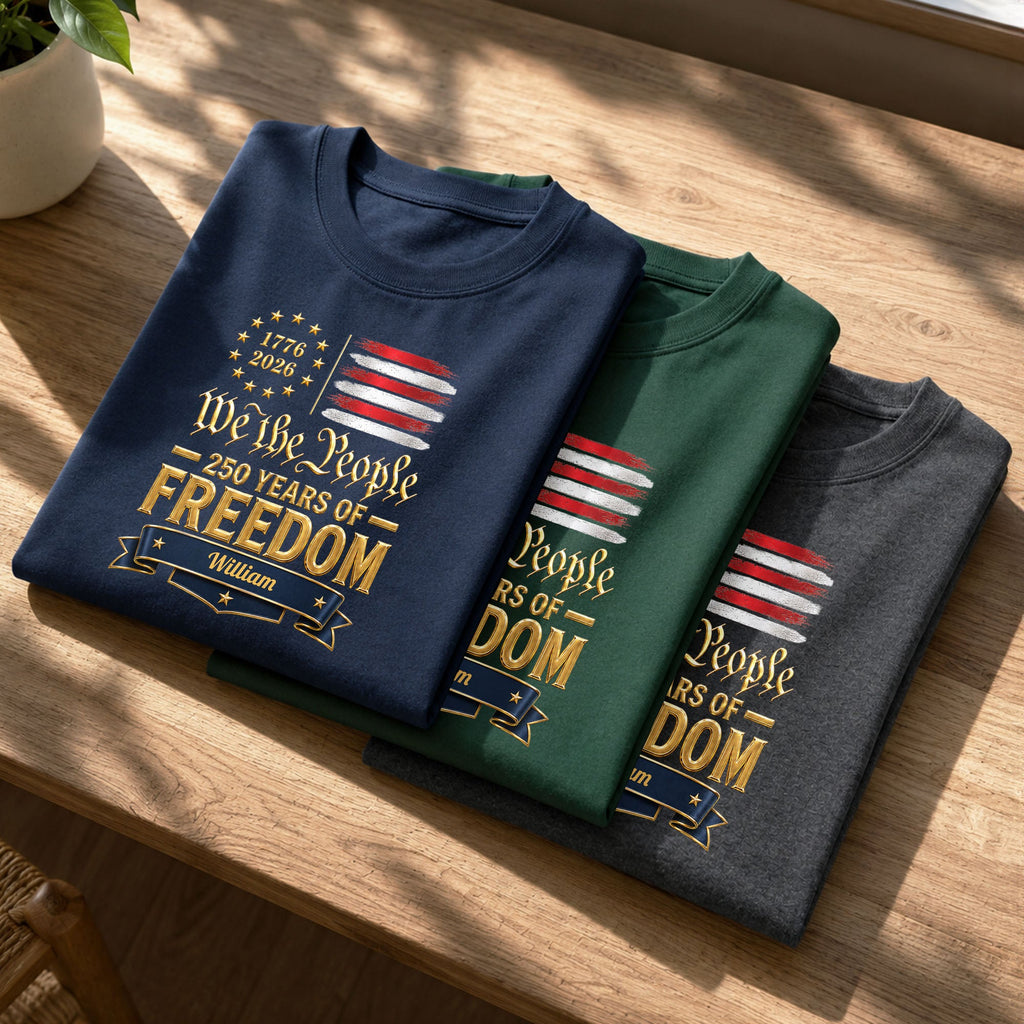 Personalized American Flag Hoodie & T-shirt Gift for Dad Shirt GradoCreations