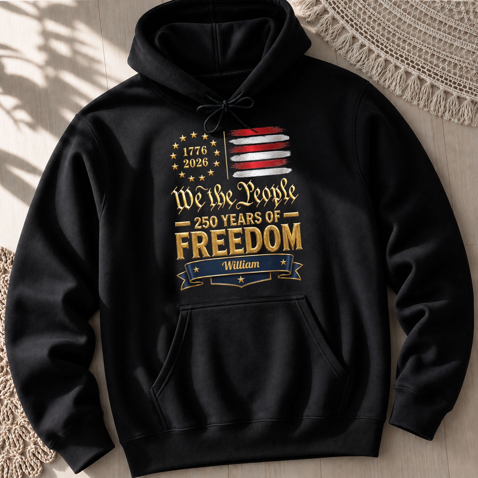 Personalized American Flag Hoodie & T-shirt Gift for Dad Shirt GradoCreations