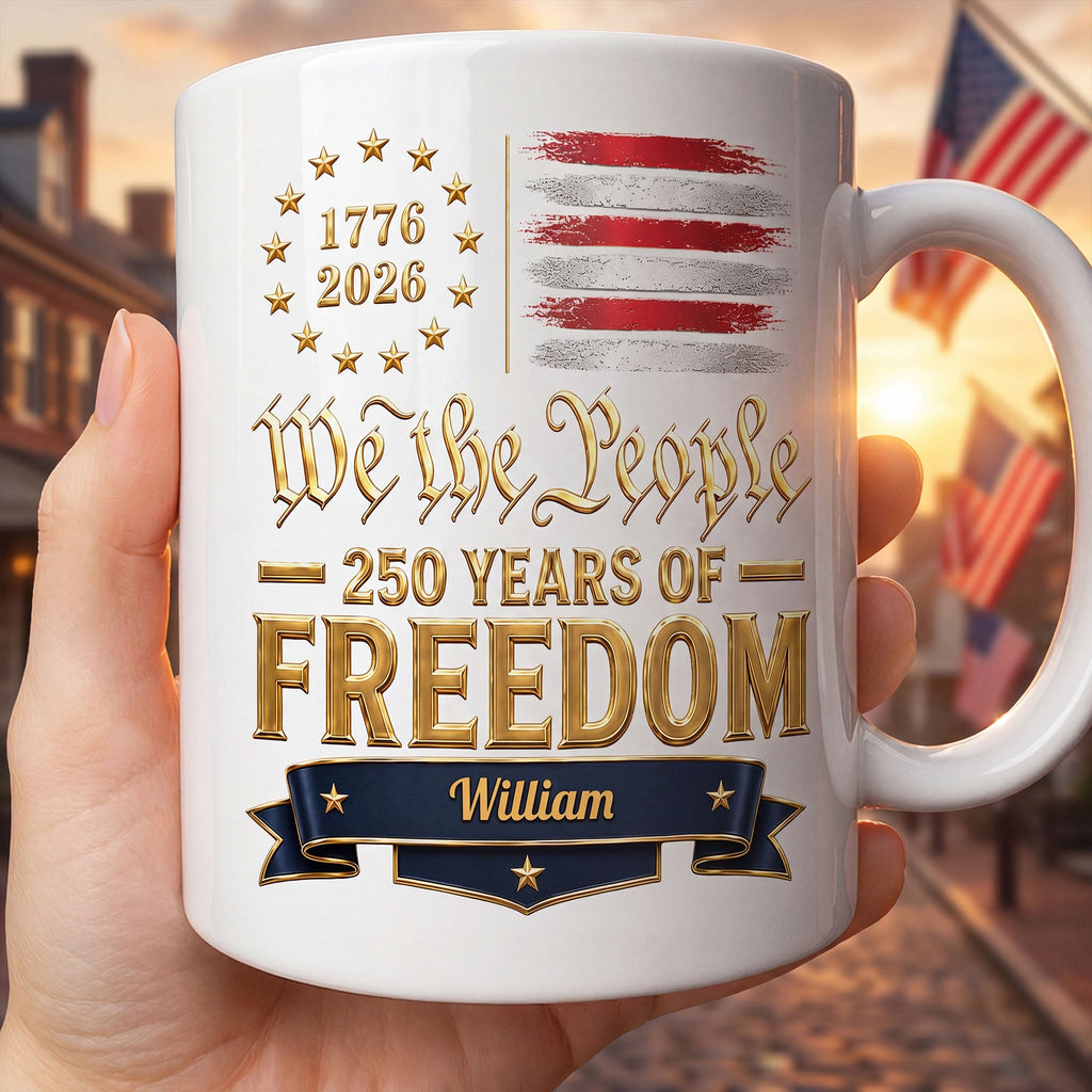 Personalized Edge-to-Edge Mug American Flag Gift for Dad Edge-to-edge Mug GradoCreations