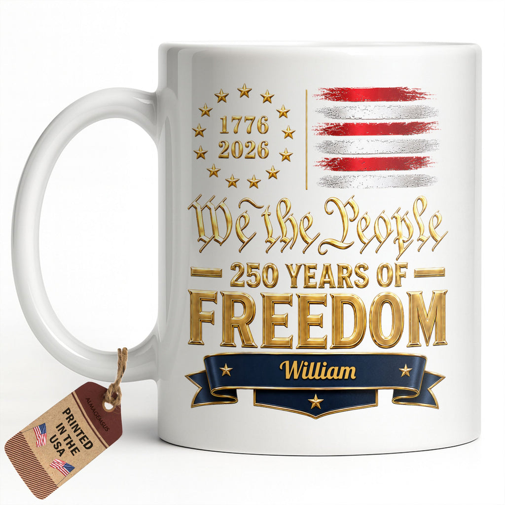 Personalized Edge-to-Edge Mug American Flag Gift for Dad Edge-to-edge Mug GradoCreations