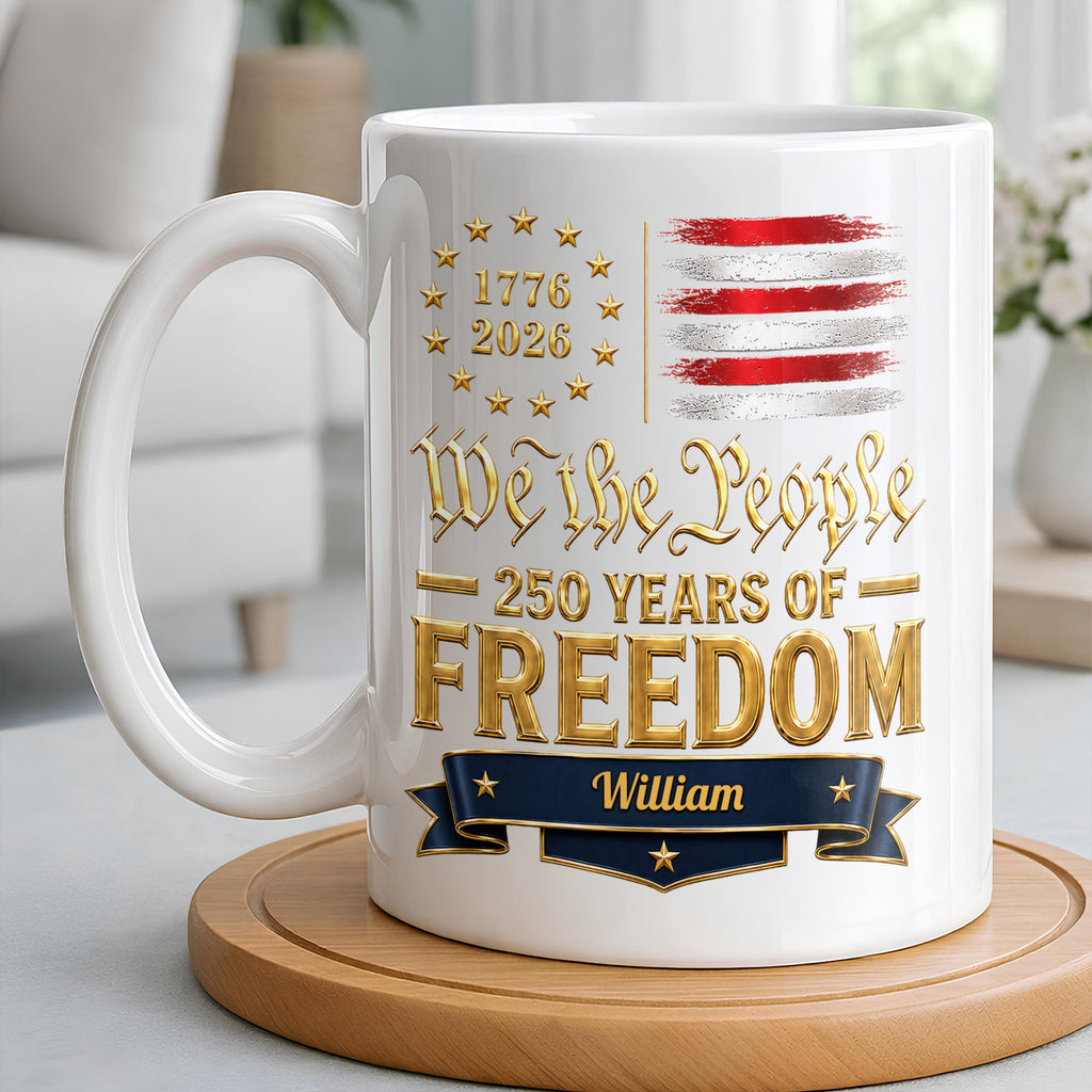 Personalized Edge-to-Edge Mug American Flag Gift for Dad Edge-to-edge Mug GradoCreations