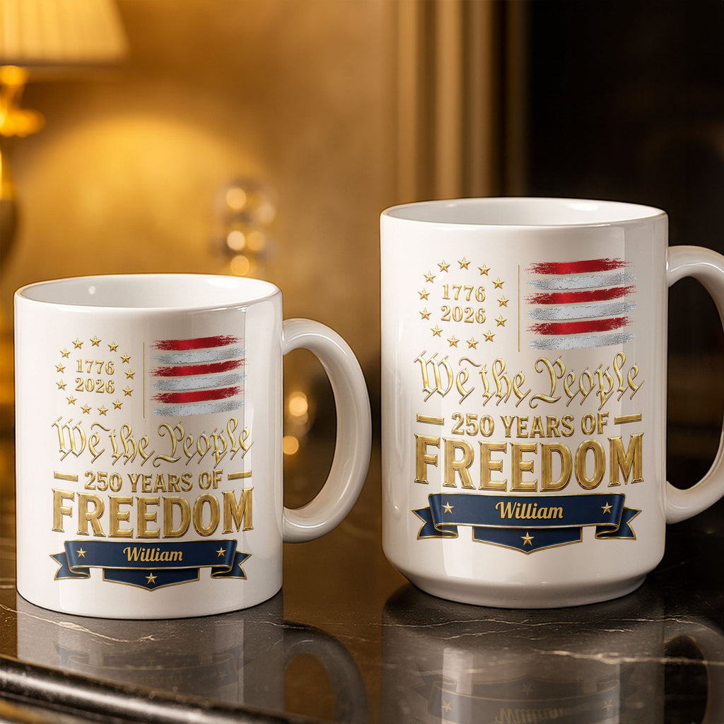 Personalized Edge-to-Edge Mug American Flag Gift for Dad Edge-to-edge Mug GradoCreations