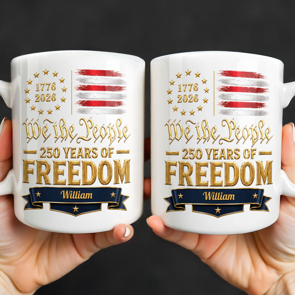 Personalized Edge-to-Edge Mug American Flag Gift for Dad Edge-to-edge Mug GradoCreations