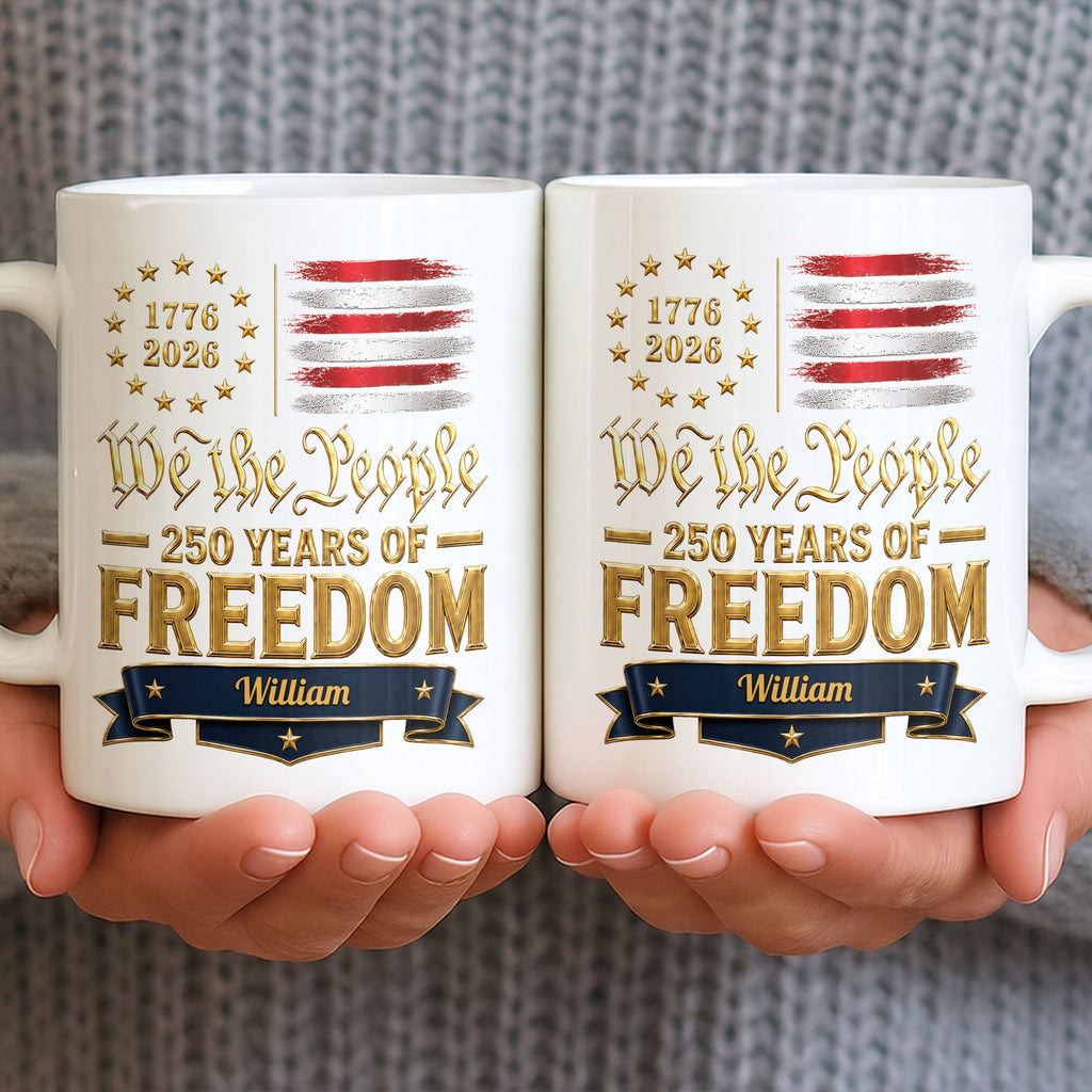Personalized Edge-to-Edge Mug American Flag Gift for Dad Edge-to-edge Mug GradoCreations
