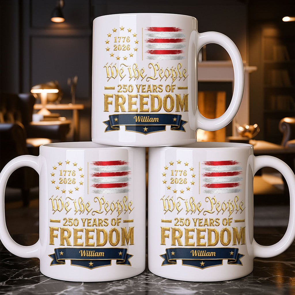 Personalized Edge-to-Edge Mug American Flag Gift for Dad Edge-to-edge Mug GradoCreations