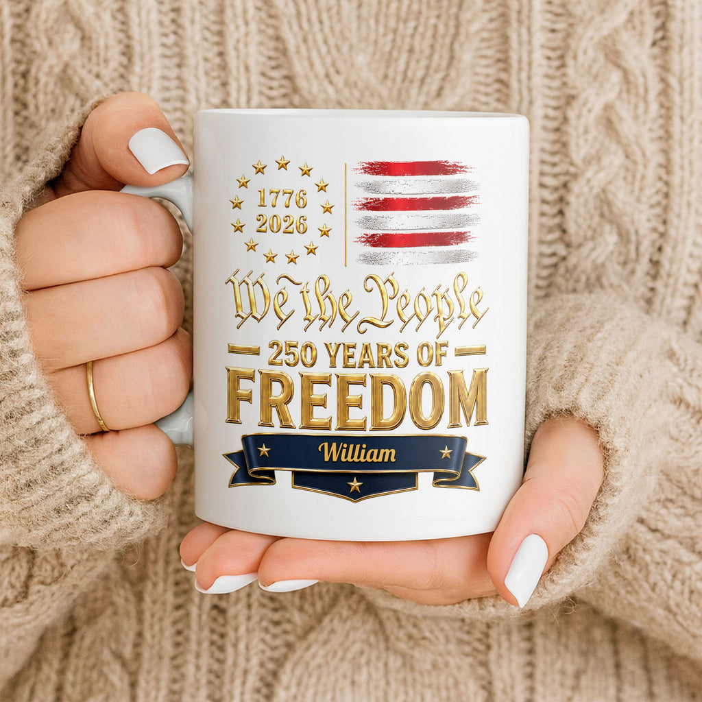 Personalized Edge-to-Edge Mug American Flag Gift for Dad Edge-to-edge Mug GradoCreations