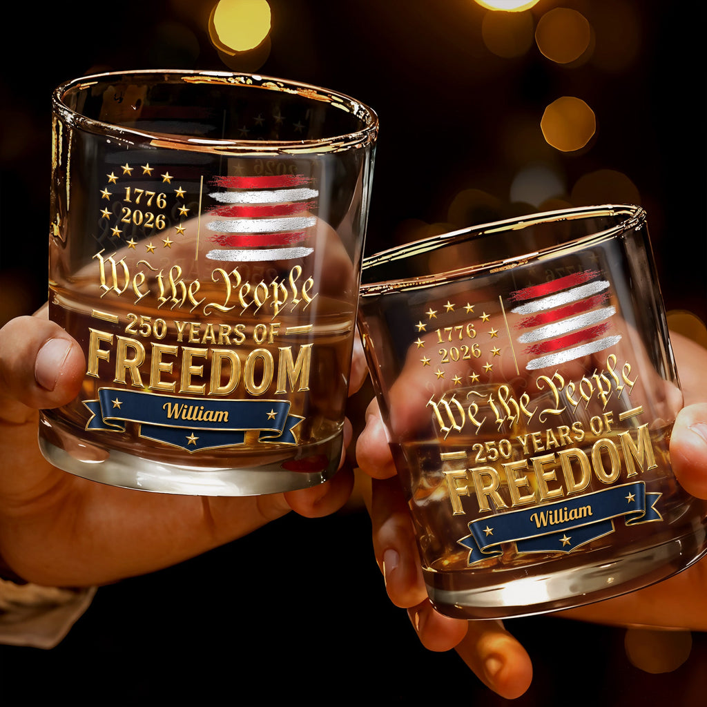Personalized Whiskey Glass Custom Name American Flag Gift for Dad Whiskey Glass GradoCreations