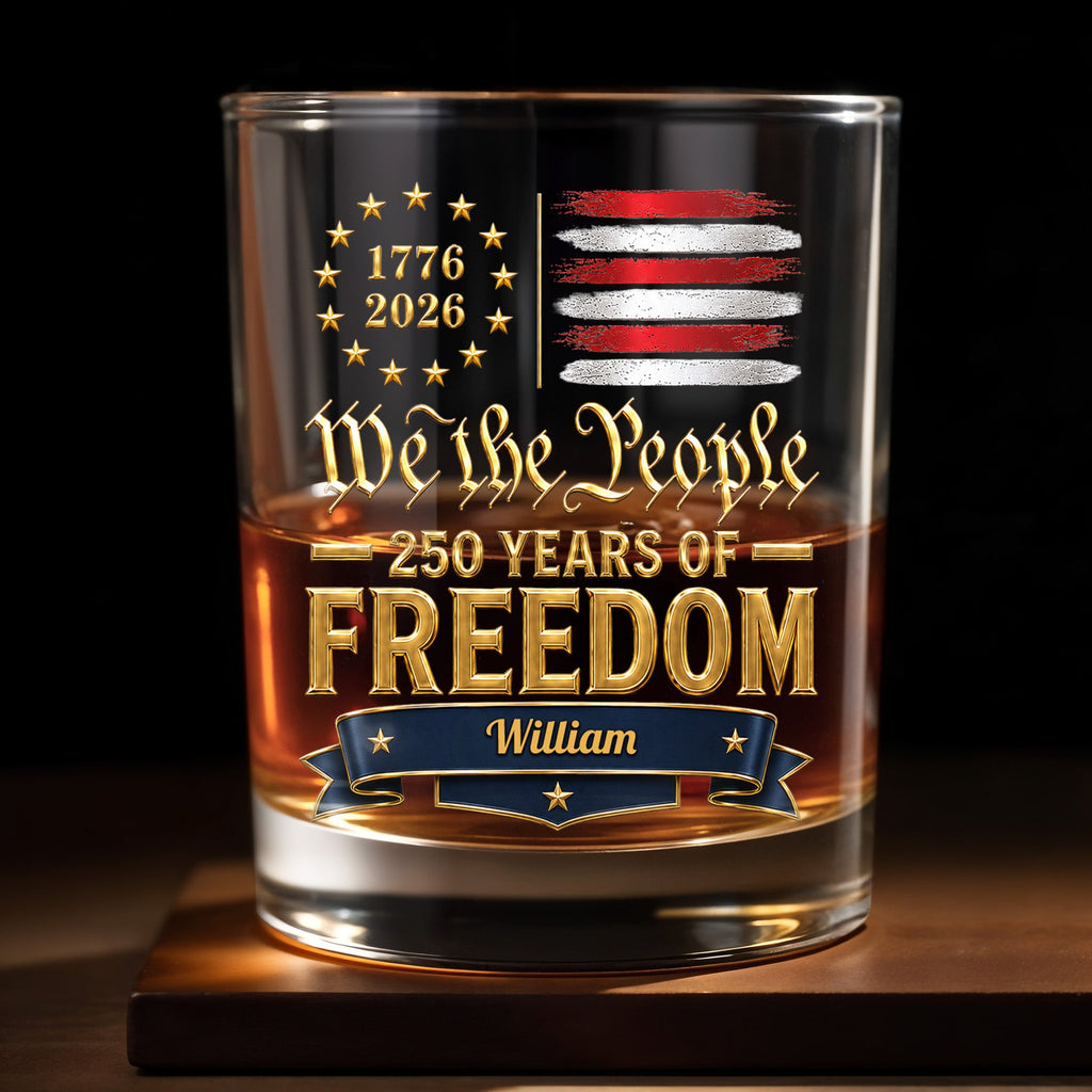 Personalized Whiskey Glass Custom Name American Flag Gift for Dad Whiskey Glass GradoCreations
