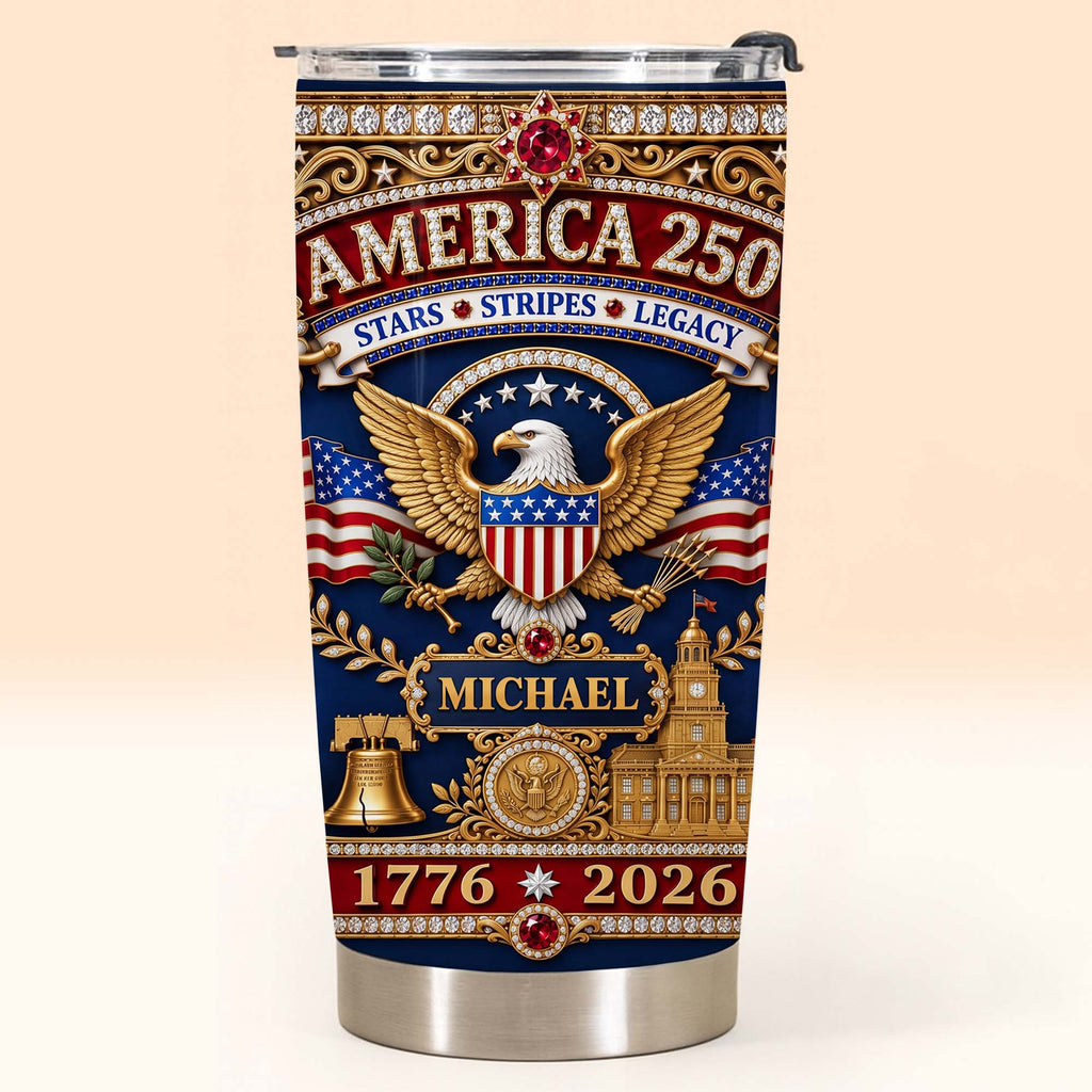 Personalized Stainless Steel Tumbler 4th of July Gift for Dad Tumbler GradoCreations